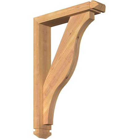 Funston Arts And Crafts Smooth Bracket W/ Offset Brace, Western Red Cedar, 3 1/2W X 16D X 24H